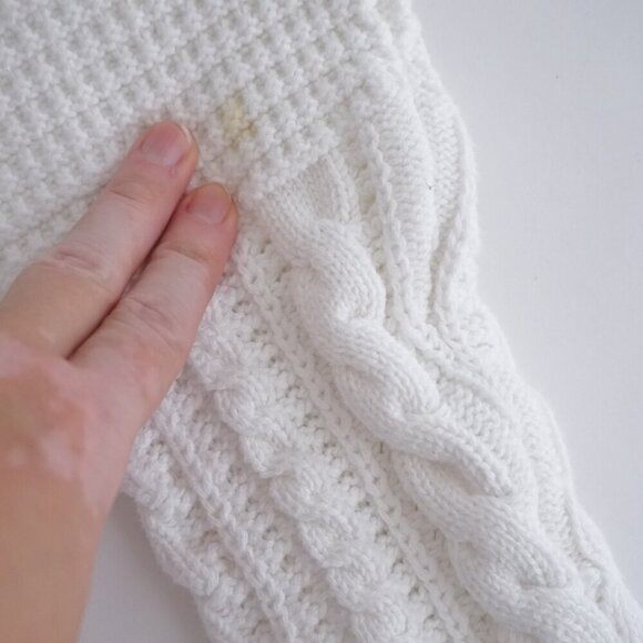 Vintage Splendor White Honeycomb Knit 100% Cotton Turtleneck Fisherman Sweater S - Picture 2 of 8